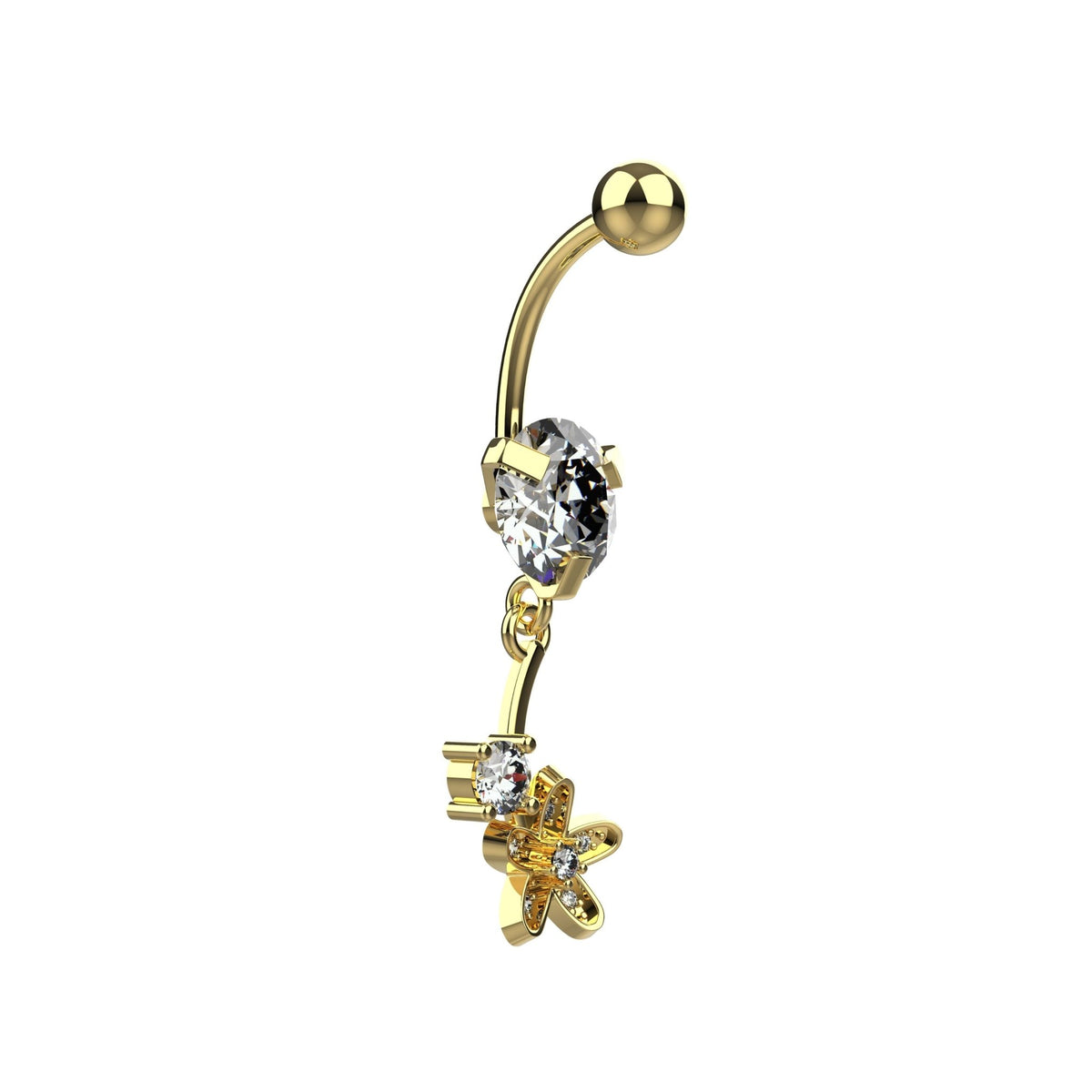 BTS Belly Ring - Gold Plated Belly Piercing Jewelry for Women - IndoLibas