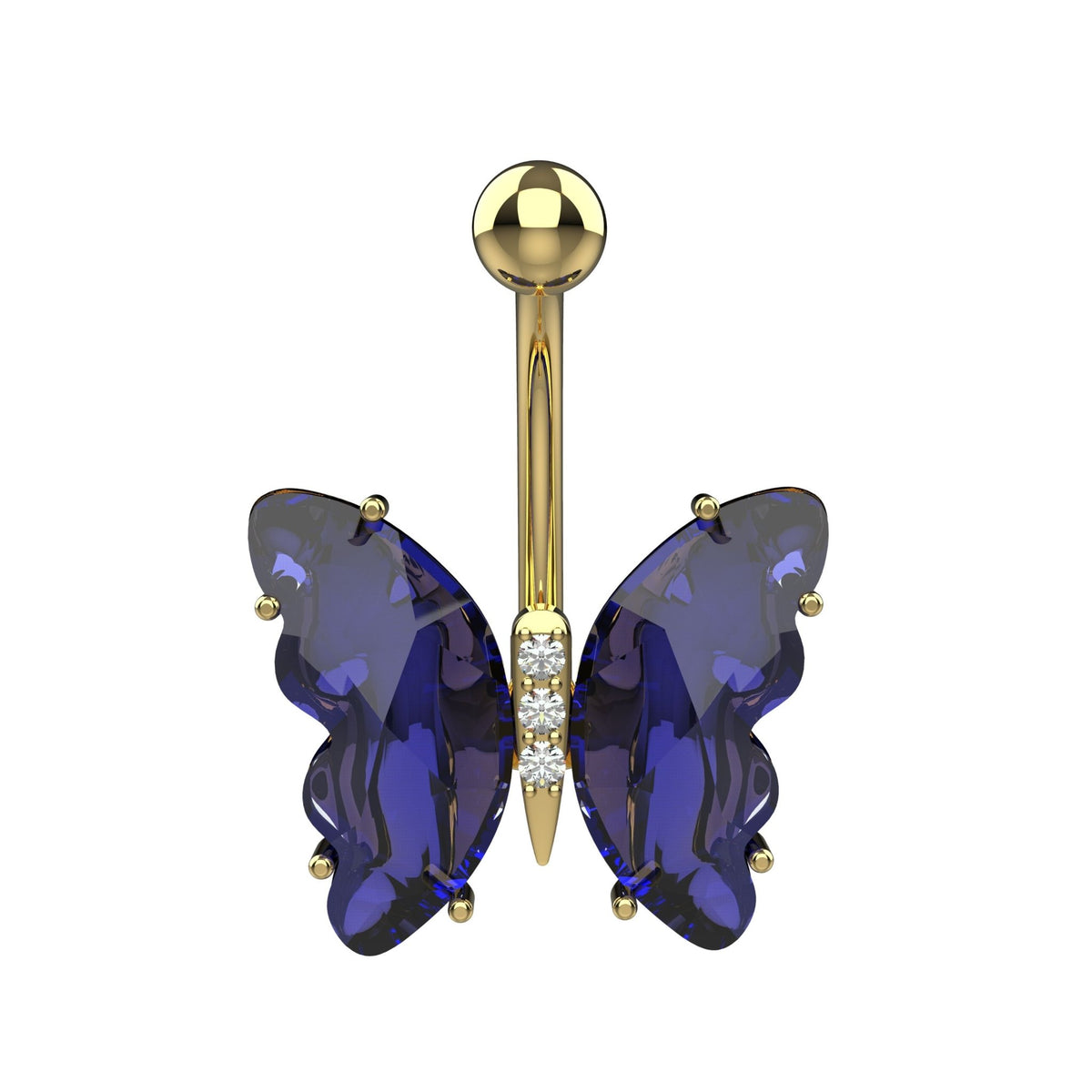 butterfly belly button ring – cute belly ring, navel piercing jewellry for women - IndoLibas