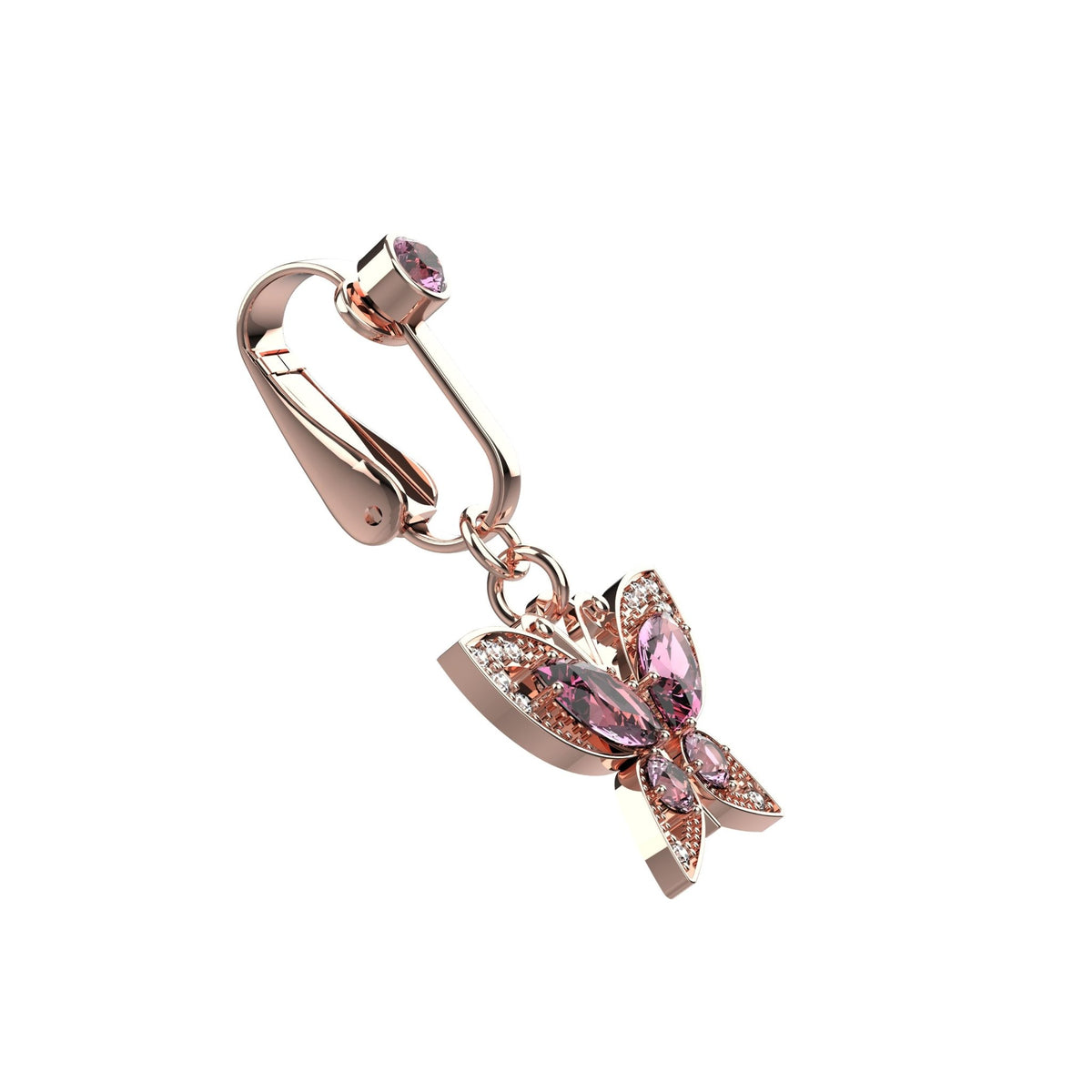Butterfly Clip On Belly Ring - Fake Belly Button Piercing - IndoLibas