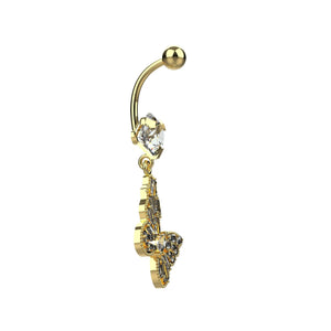 butterfly dangle belly button ring – stylish 14g navel jewellery for women - IndoLibas
