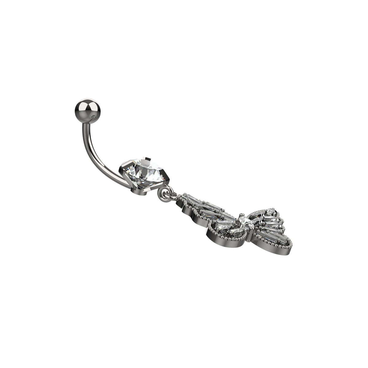 butterfly dangle belly button ring – stylish 14g navel jewellery for women - IndoLibas