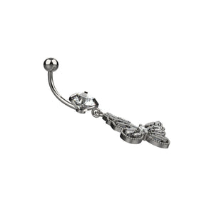 butterfly dangle belly button ring – stylish 14g navel jewellery for women - IndoLibas