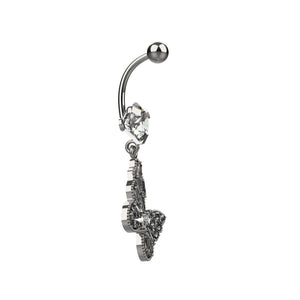 butterfly dangle belly button ring – stylish 14g navel jewellery for women - IndoLibas