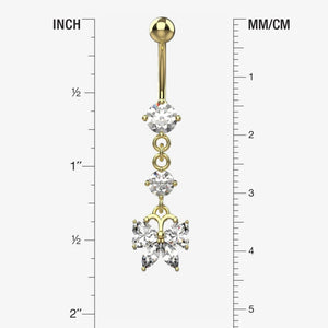 Butterfly Navel Ring - Dangling Belly Piercing Jewelry - IndoLibas