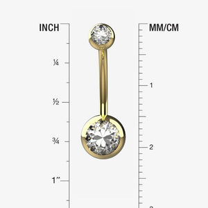 Gold Crystal Belly Button Ring Piercing - Size Guide