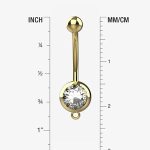 Gold Belly Button Ring Piercing - Size Guide
