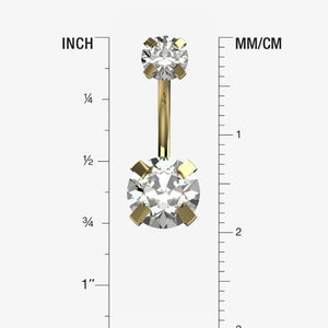 Gold Belly Button Ring Piercing - Size Guide