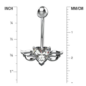 Angel Wing Belly Button Ring Piercing - Size Guide