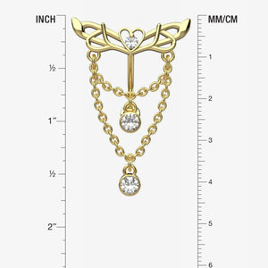 Angel wing Belly Button Ring Piercing - Size Guide
