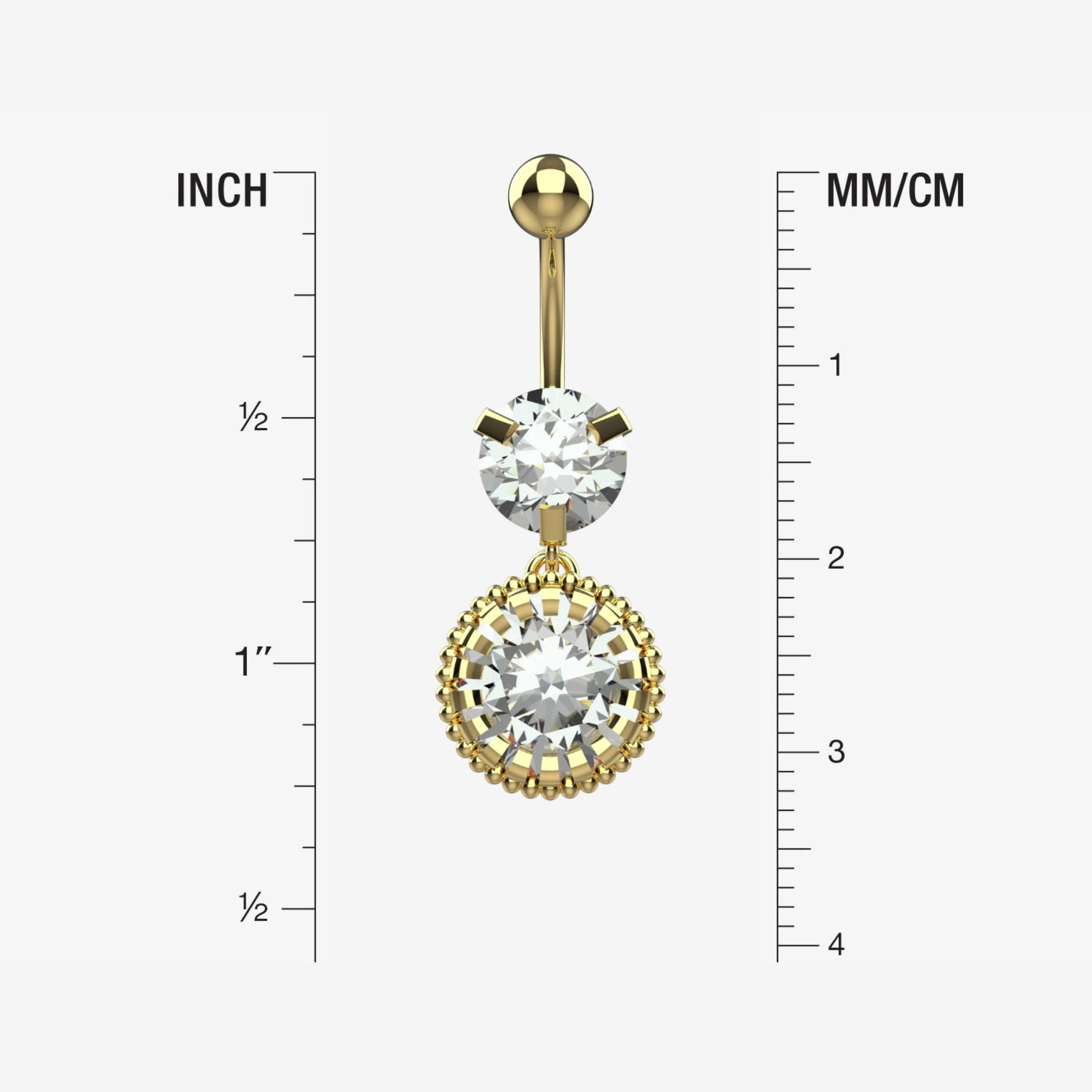 Belly Button Ring Piercing - Size Guide