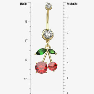 Cherry Belly Button Ring Piercing - Size Guide