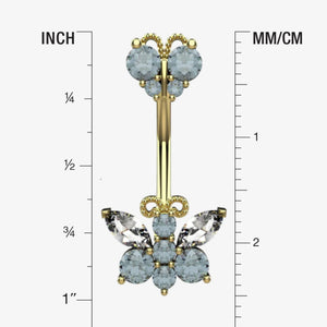 Silver Belly Button Ring Piercing - Size Guide