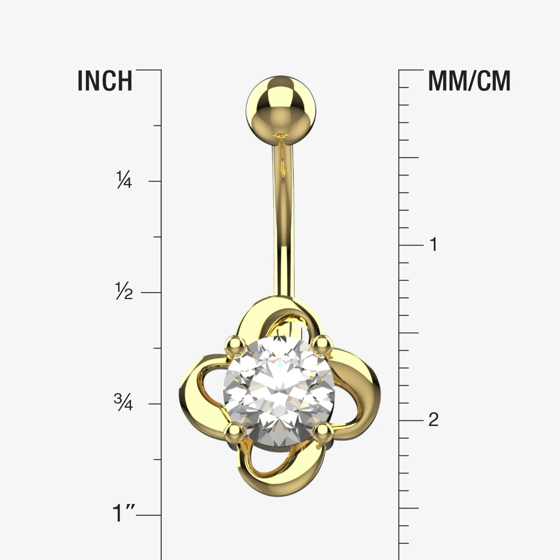 Gold Belly Button Ring - Navel Piercing Jewelry for Women