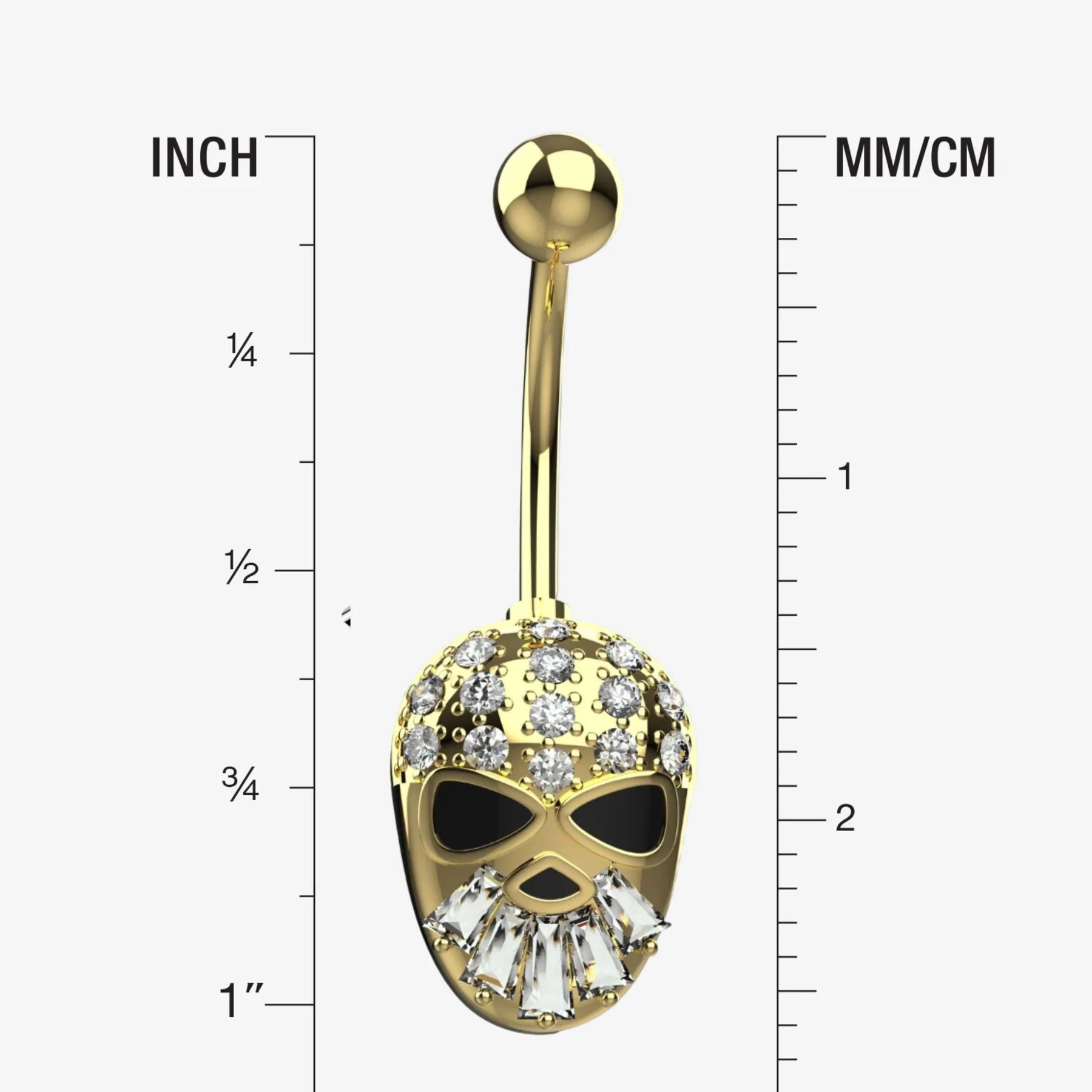 Silver Belly Button Ring Piercing - Size Guide