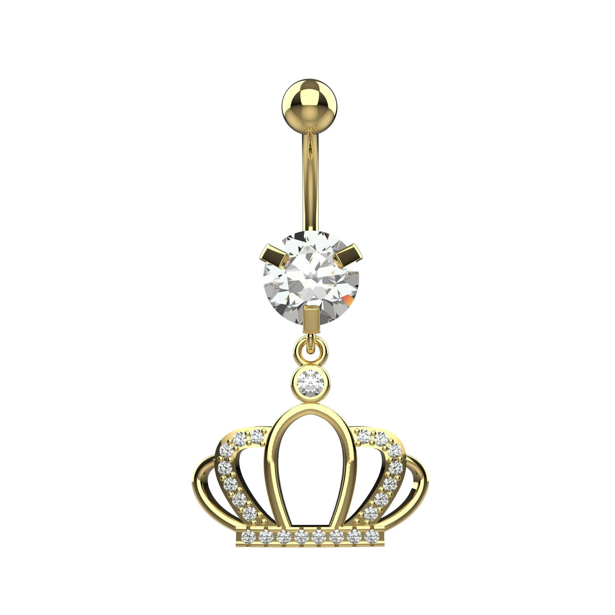 crown design silver belly ring - latest belly ring jewellery for indian women - IndoLibas