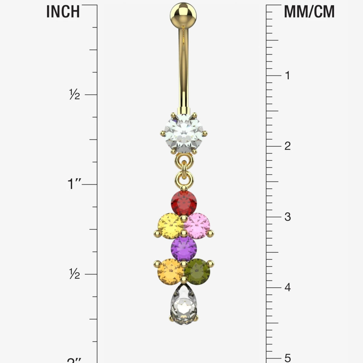 cute colourful stones belly ring – trendy belly piercing jewellry for women - IndoLibas