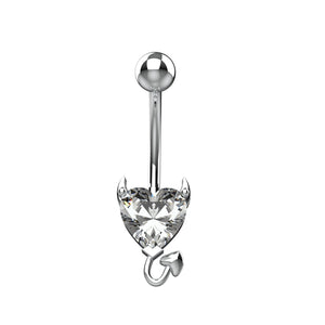 Devil Heart Belly Rings - Tummy Button Piercing Jewelry - IndoLibas