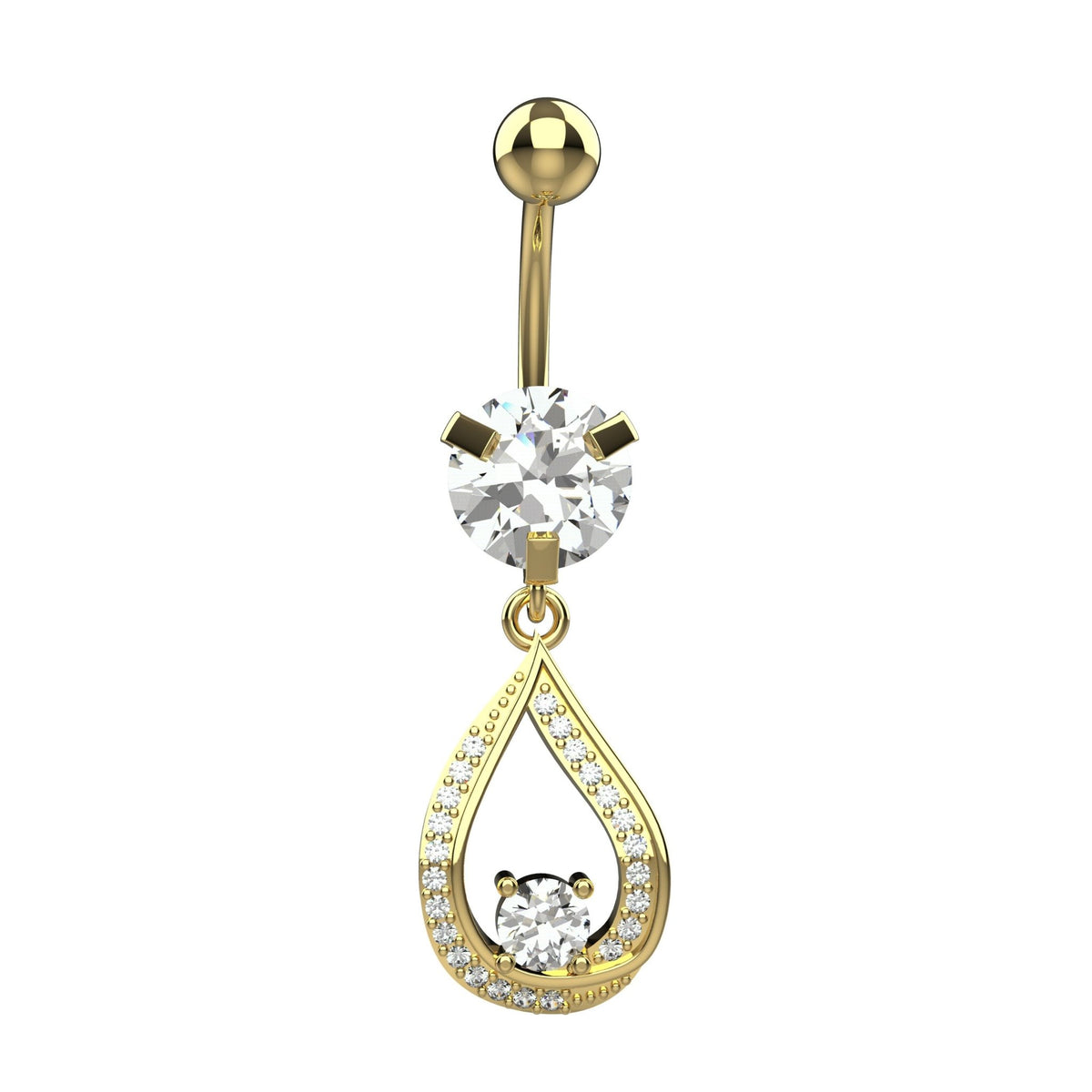 Diamond Belly Button Ring – Navel Piercing Jewelry - IndoLibas