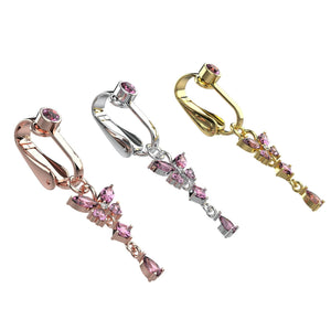 Stainless steel fake belly ring with plain metal ball and clip-on design