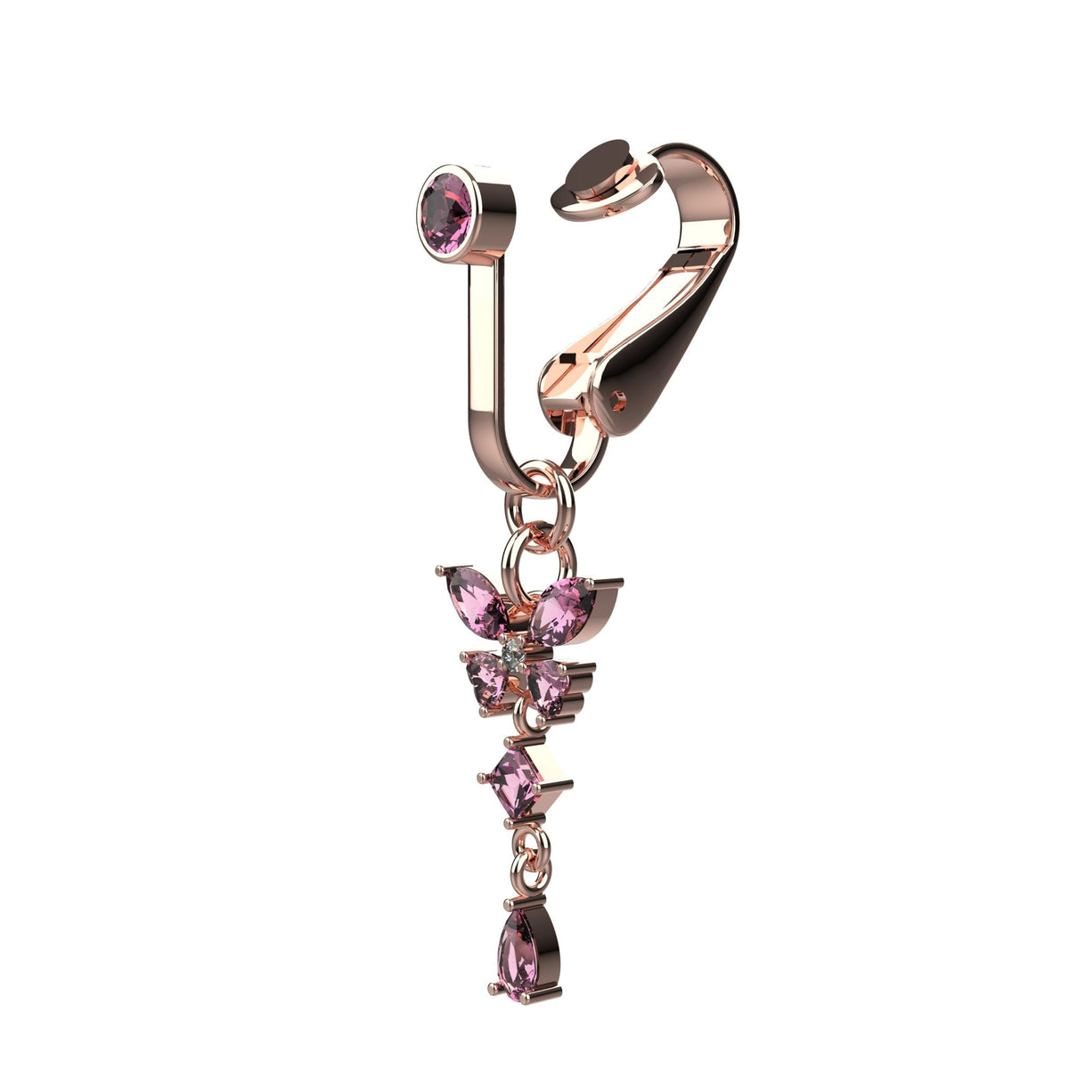 Gold finish option for plain metal ball clip-on navel ring