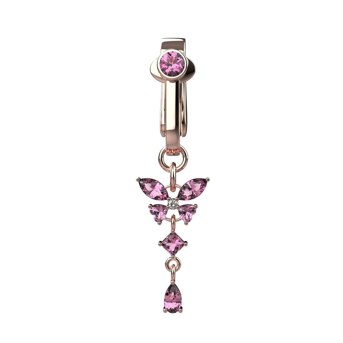 Fake belly button ring for a non-pierced navel