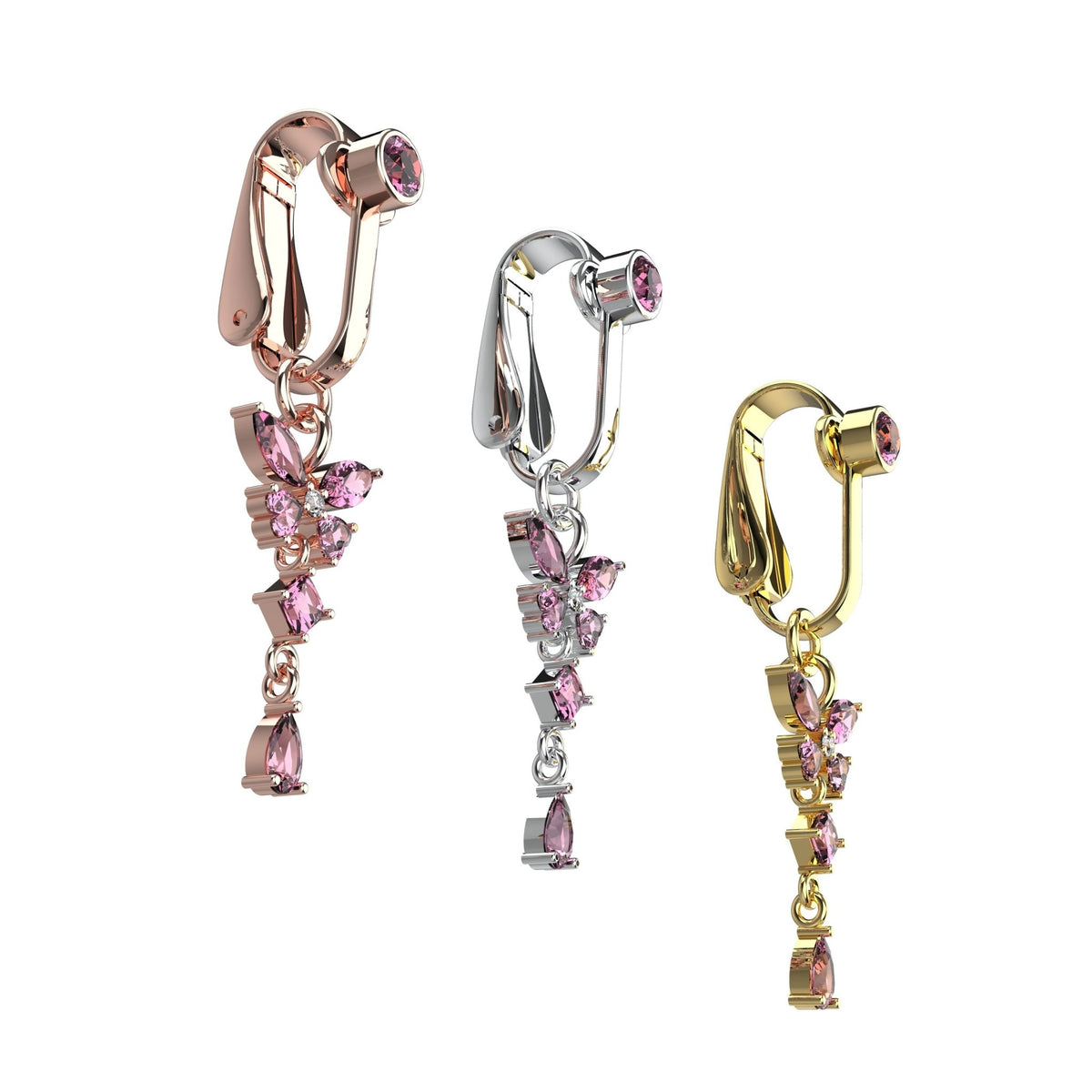 Stainless steel faux belly jewellery with silver gold rose gold choices