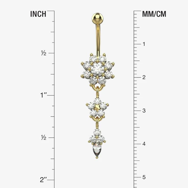 Large upper flower formed from sparkling clear CZ crystals