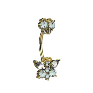 Gold Belly Piercing Jewelry - Luxury Heart Navel Rings - IndoLibas