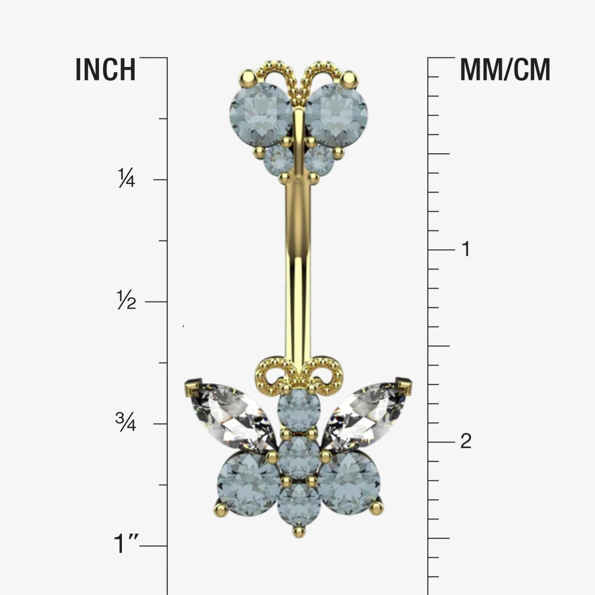 Gold Belly Piercing Jewelry - Luxury Heart Navel Rings - IndoLibas