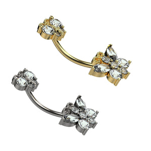 Gold Belly Piercing Jewelry - Luxury Heart Navel Rings - IndoLibas