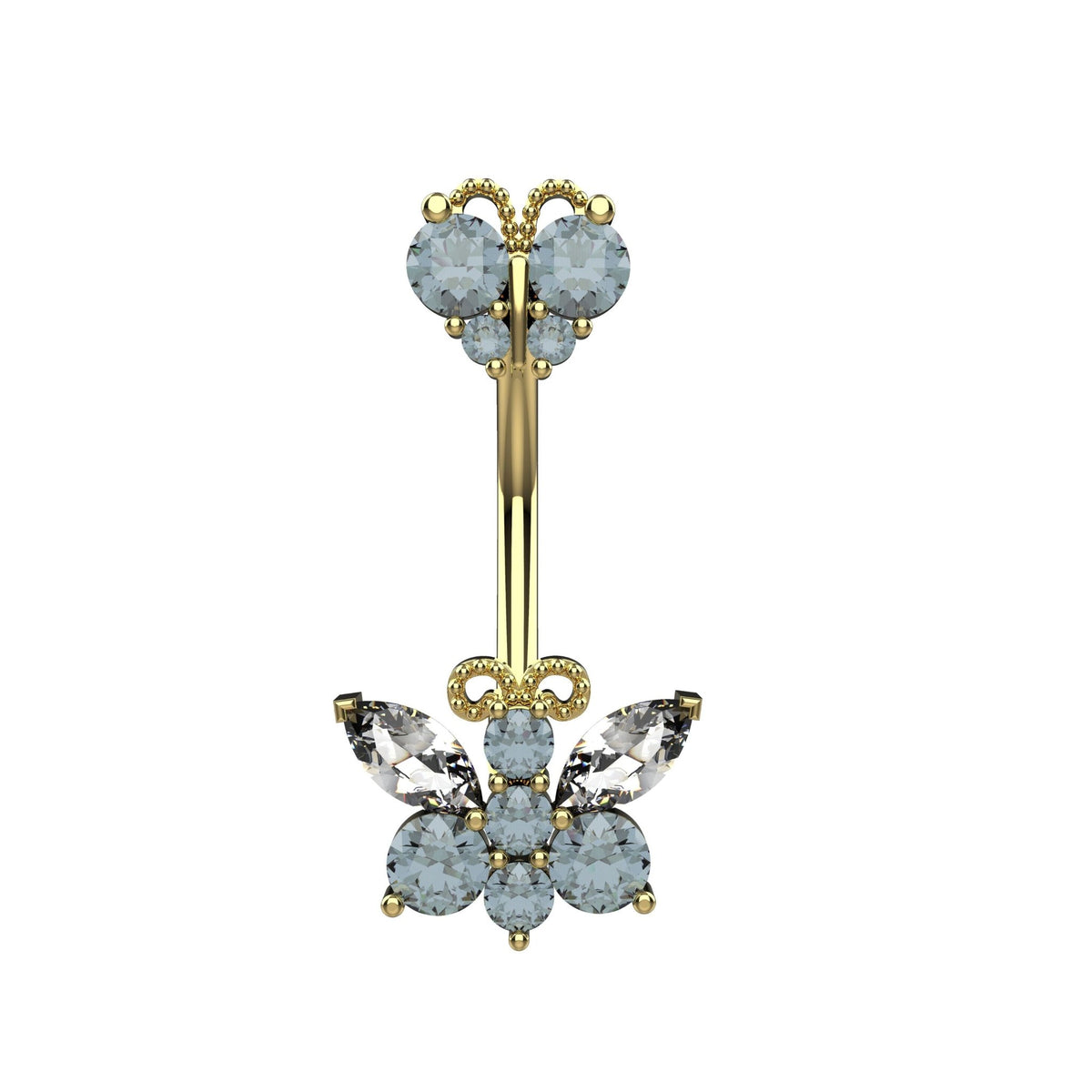 Gold Belly Piercing Jewelry - Luxury Heart Navel Rings - IndoLibas