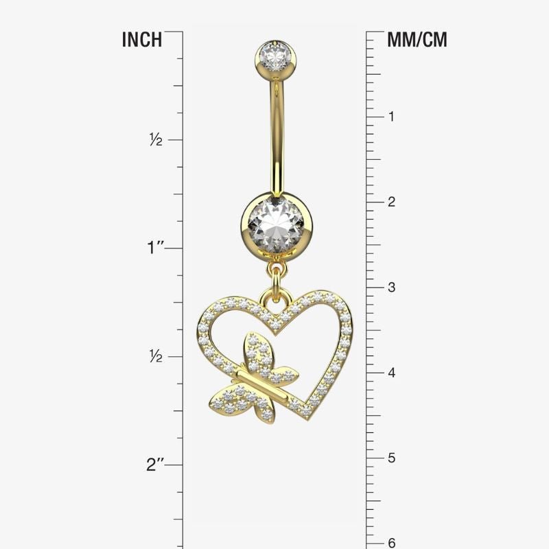 Open heart outline paved with small clear CZ crystals
