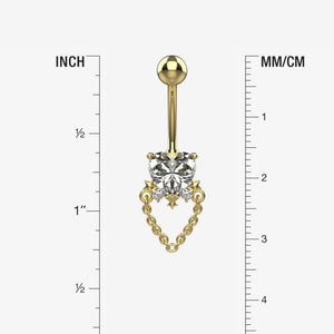 heart design belly ring – cute belly button piercing navel jewellery india - IndoLibas