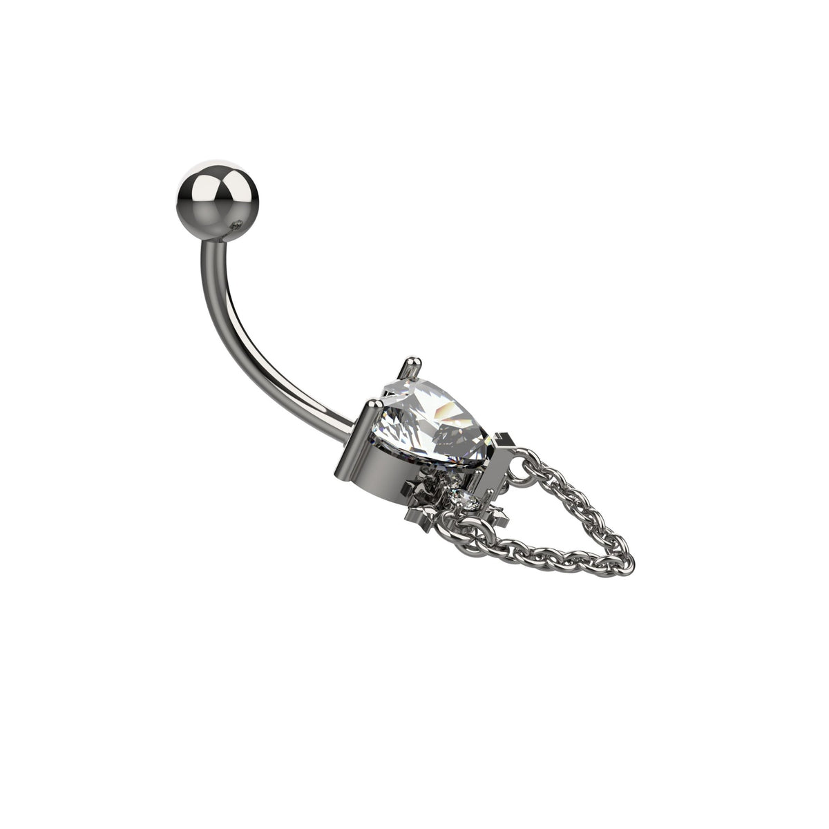 heart design belly ring – cute belly button piercing navel jewellery india - IndoLibas