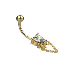 heart design belly ring – cute belly button piercing navel jewellery india - IndoLibas