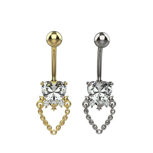 heart design belly ring – cute belly button piercing navel jewellery india - IndoLibas