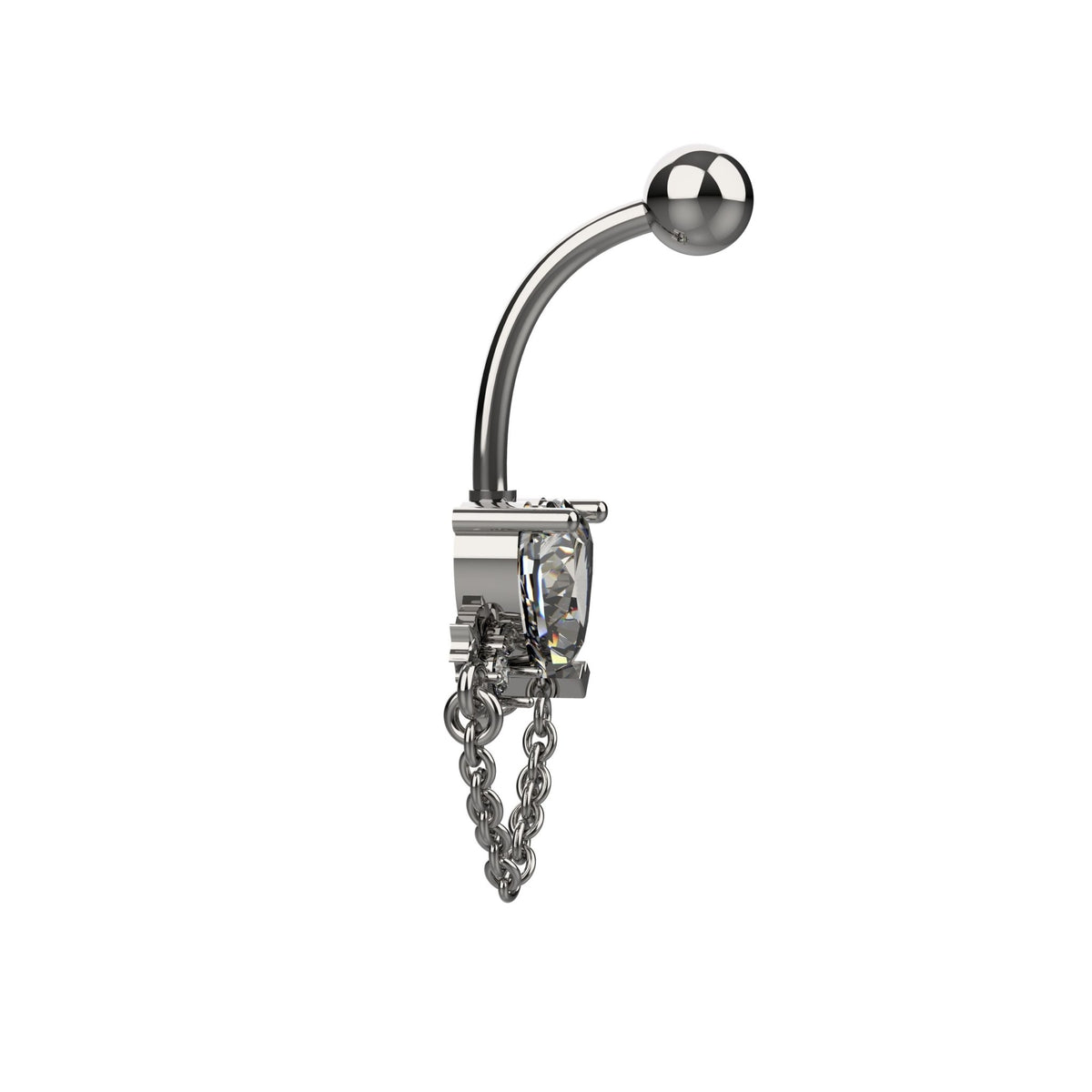 heart design belly ring – cute belly button piercing navel jewellery india - IndoLibas
