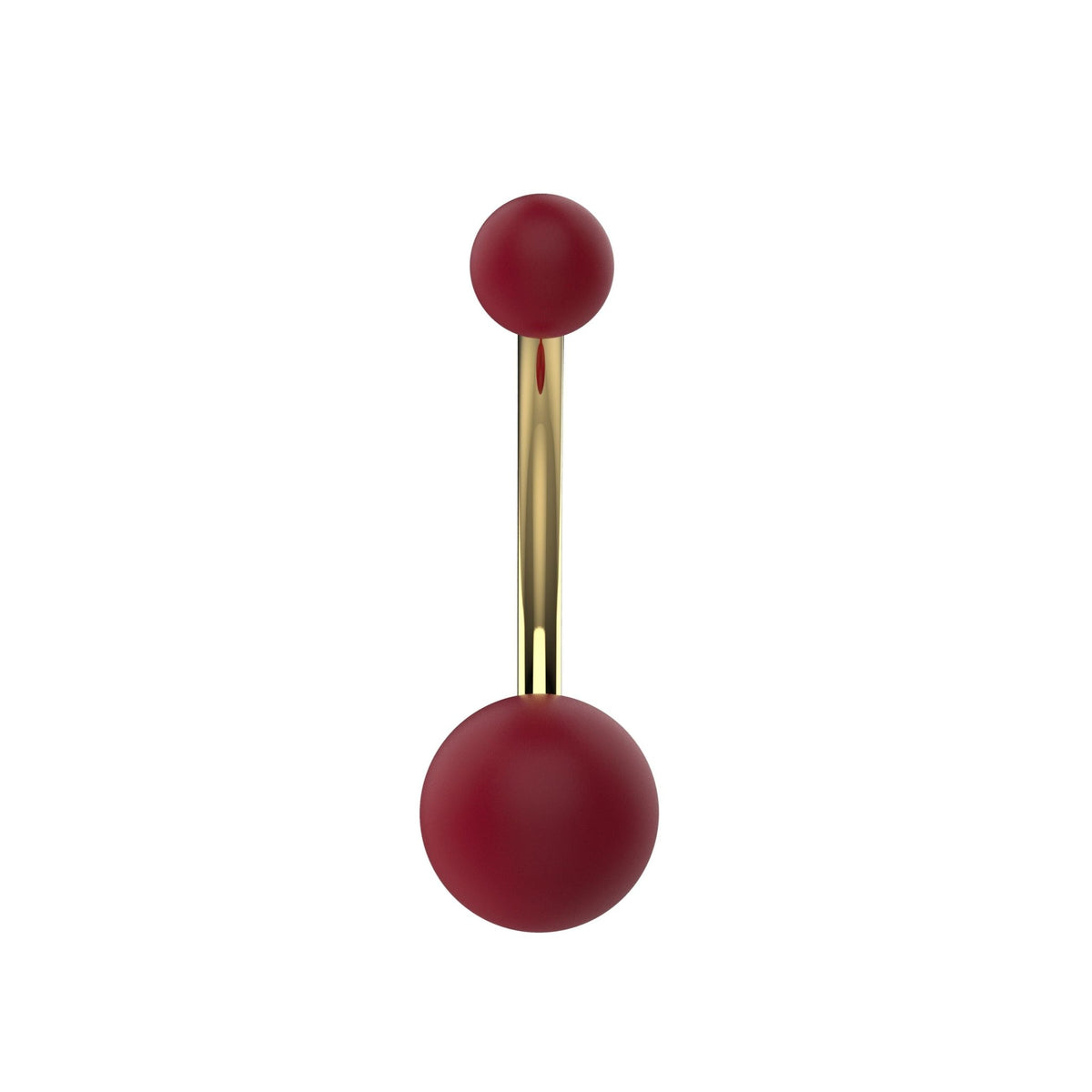14G burgundy pearl style matte ball belly button ring