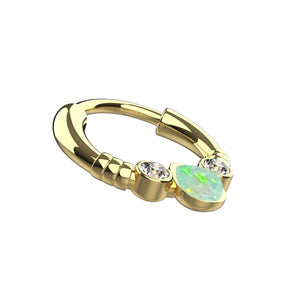 opal stone septum nose ring - traditional south indian nose piercing jewellery - IndoLibas