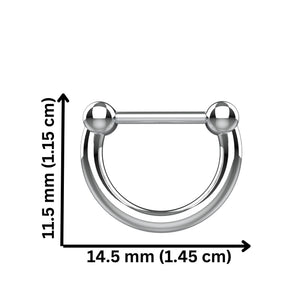 septum ring traditional silver - indian nose piercing jewellery - IndoLibas