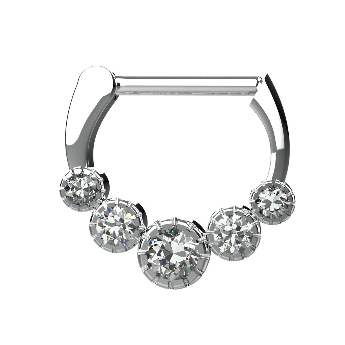 silver and gold bulak septum ring tribal nose piercing jewellery - IndoLibas