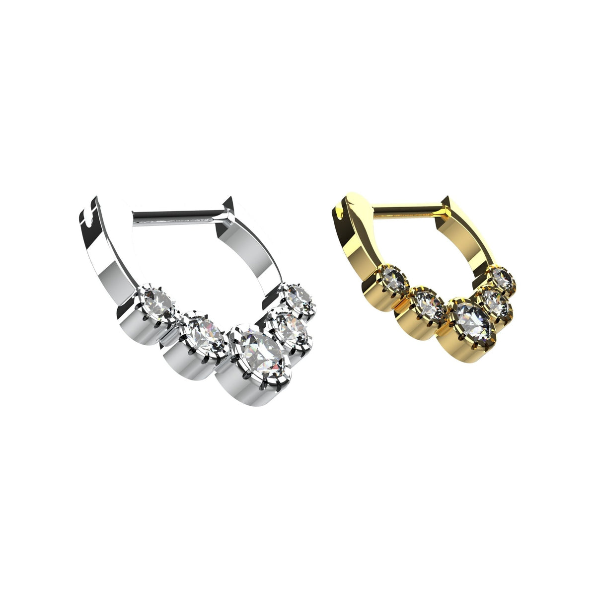 silver and gold bulak septum ring tribal nose piercing jewellery - IndoLibas