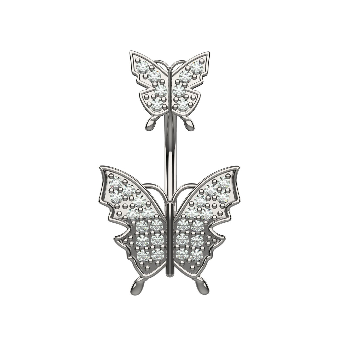 silver butterfly belly ring gold belly rings piercing for women india - IndoLibas