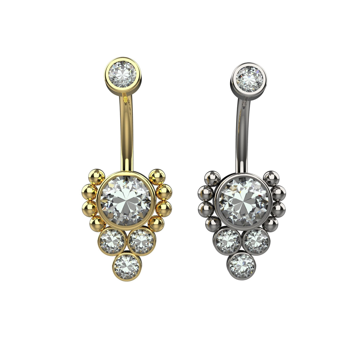 silver & gold belly rings – stylish navel jewellery for women india - IndoLibas