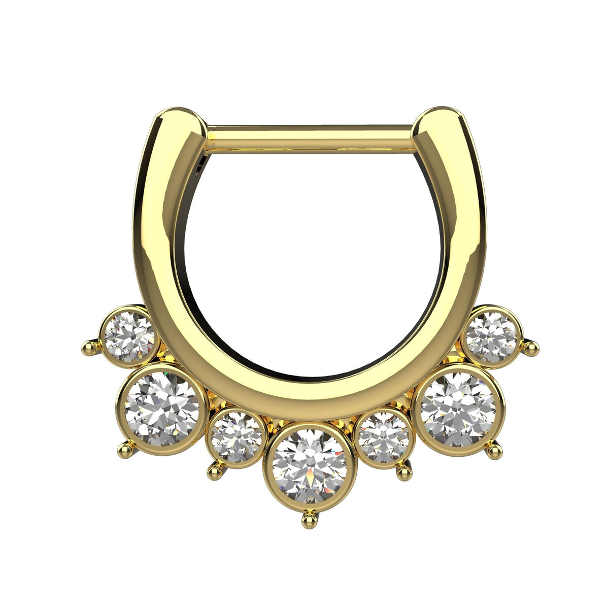 silver & gold bulak septum ring - indian tribal nose hoop for women - IndoLibas