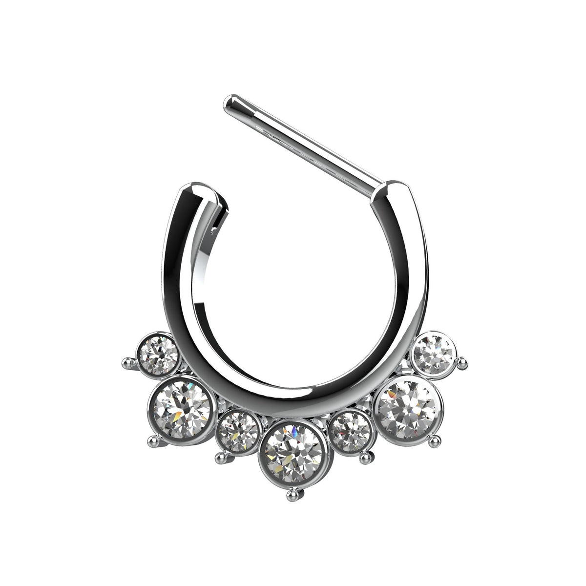 silver & gold bulak septum ring - indian tribal nose hoop for women - IndoLibas