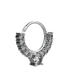 silver septum ring - tribal nose ring piercing, indian nose hoop - IndoLibas