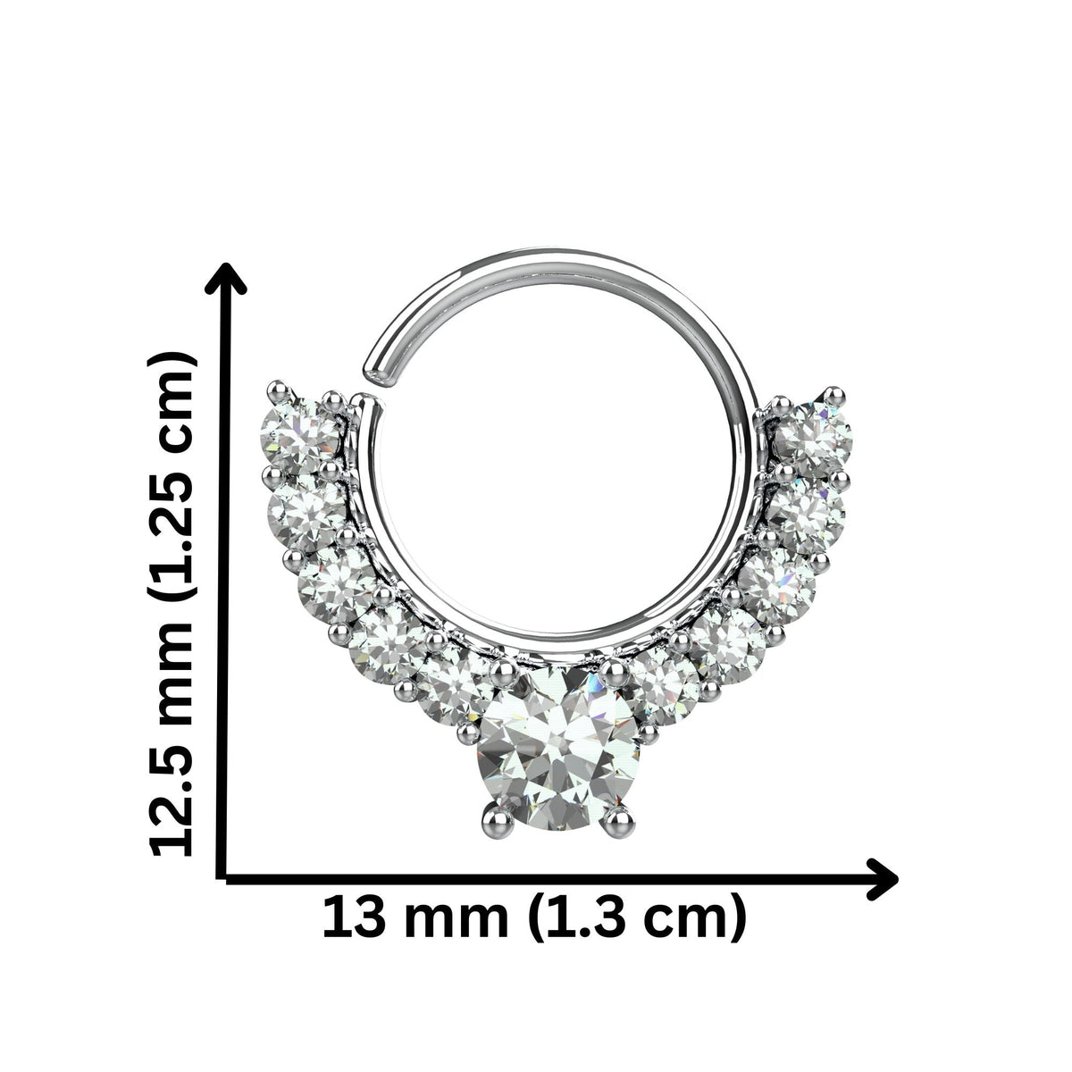 silver septum ring - tribal nose ring piercing, indian nose hoop - IndoLibas