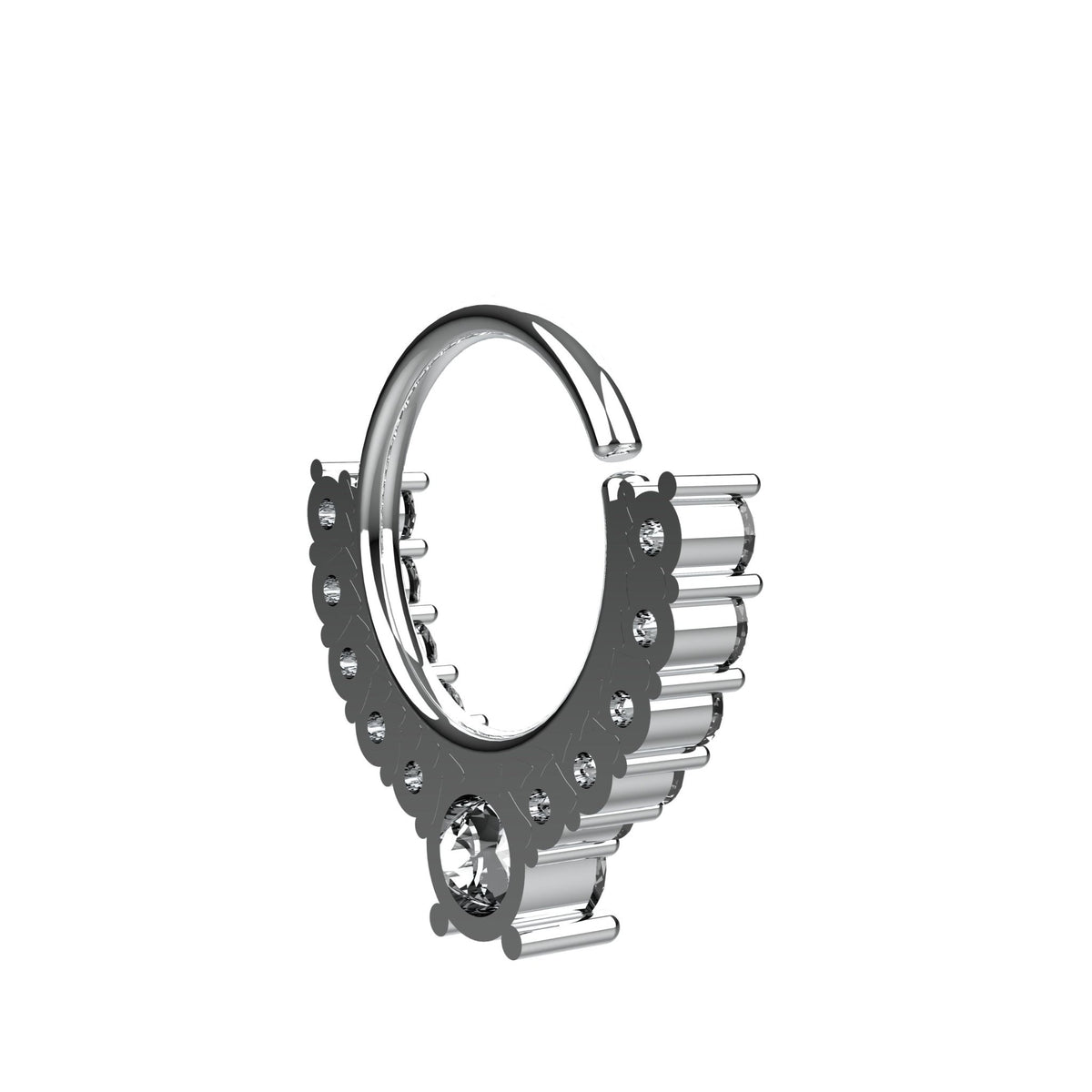 silver septum ring - tribal nose ring piercing, indian nose hoop - IndoLibas