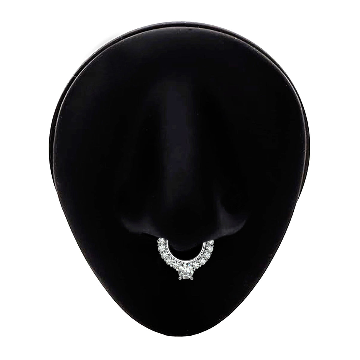 silver septum ring - tribal nose ring piercing, indian nose hoop - IndoLibas